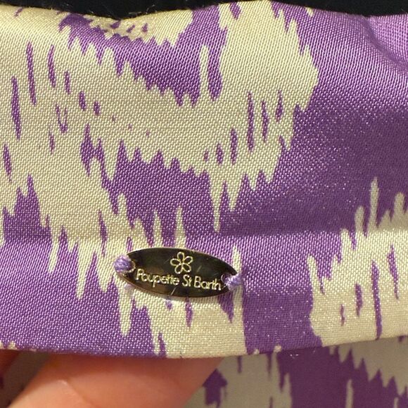 Poupette St Barth Clea printed Purple and Cream Patterned Blazer size Small - Picture 5 of 14